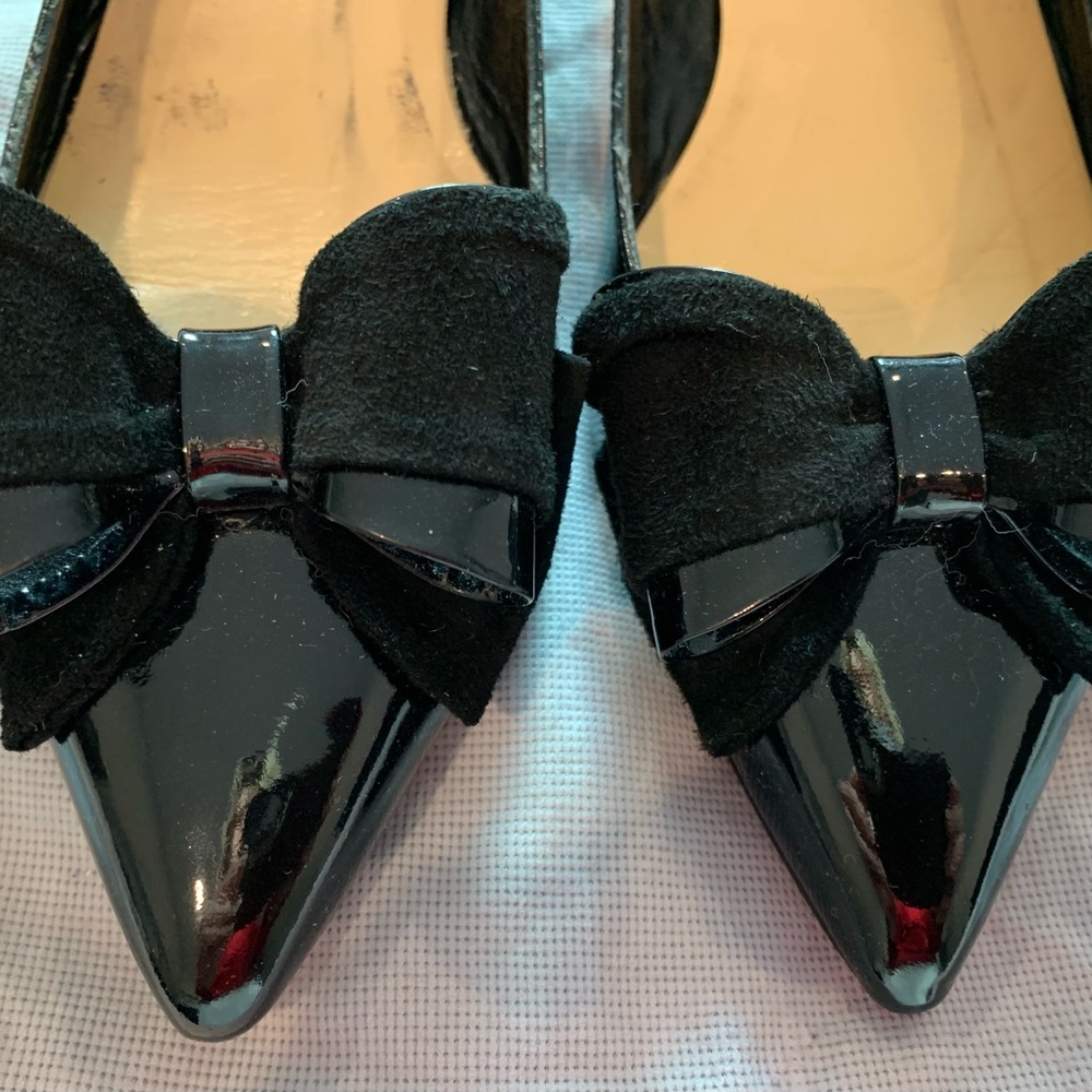 BLACK Saks Fifth Avenue Bianca 100% Leather Flats Made in Italy